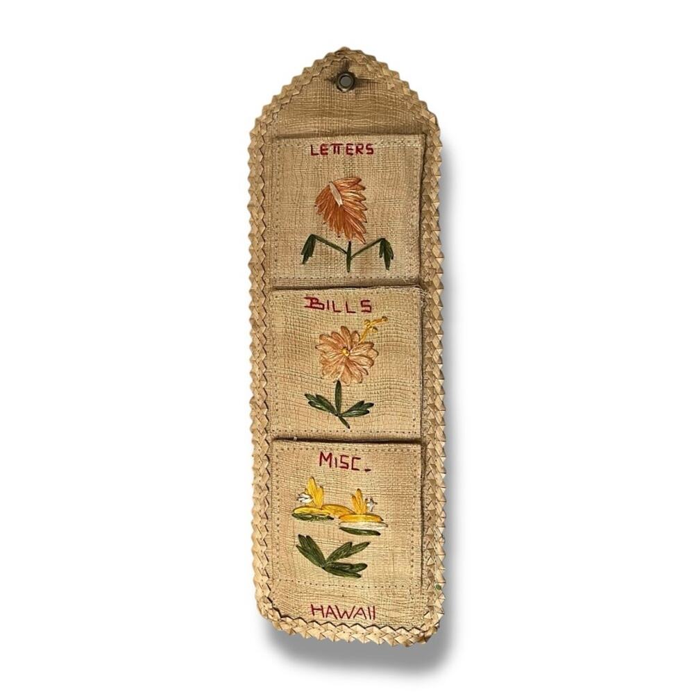 Vintage Hawaiian Wall Mail Organizer